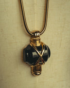 "Christian Dior" 1974 Sculptural black pendant necklace