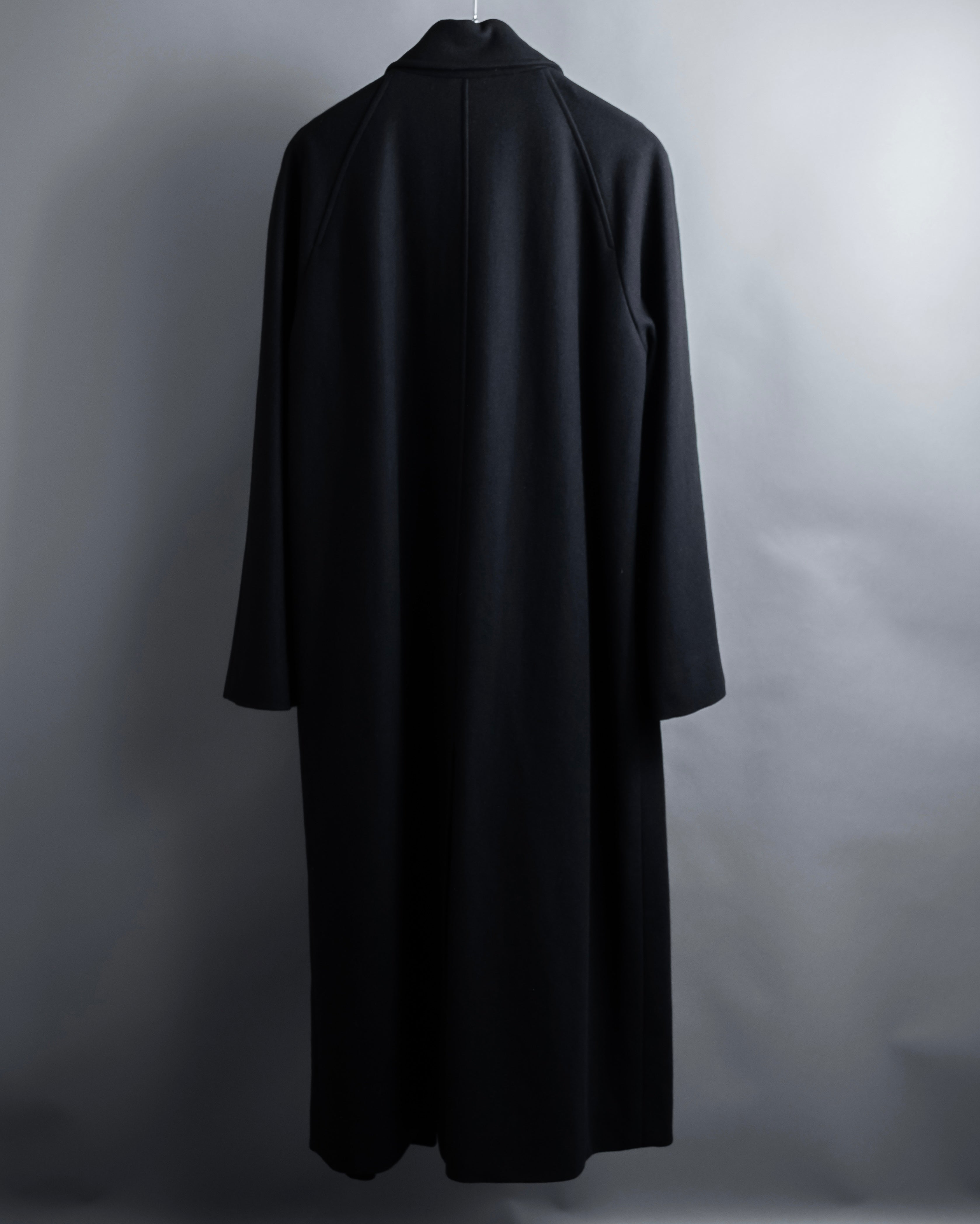 "CELINE" Hedi Slimane period metal buckle design long coat