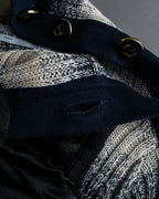 "Christian Dior" Gradient striped irregular neck knit