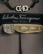 “Salvatore Ferragamo” 90’s-00’s Linen blend tailored jacket