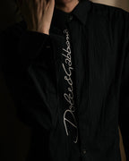 "Dolce & Gabbana" Logo embroidered tie design dress shirt