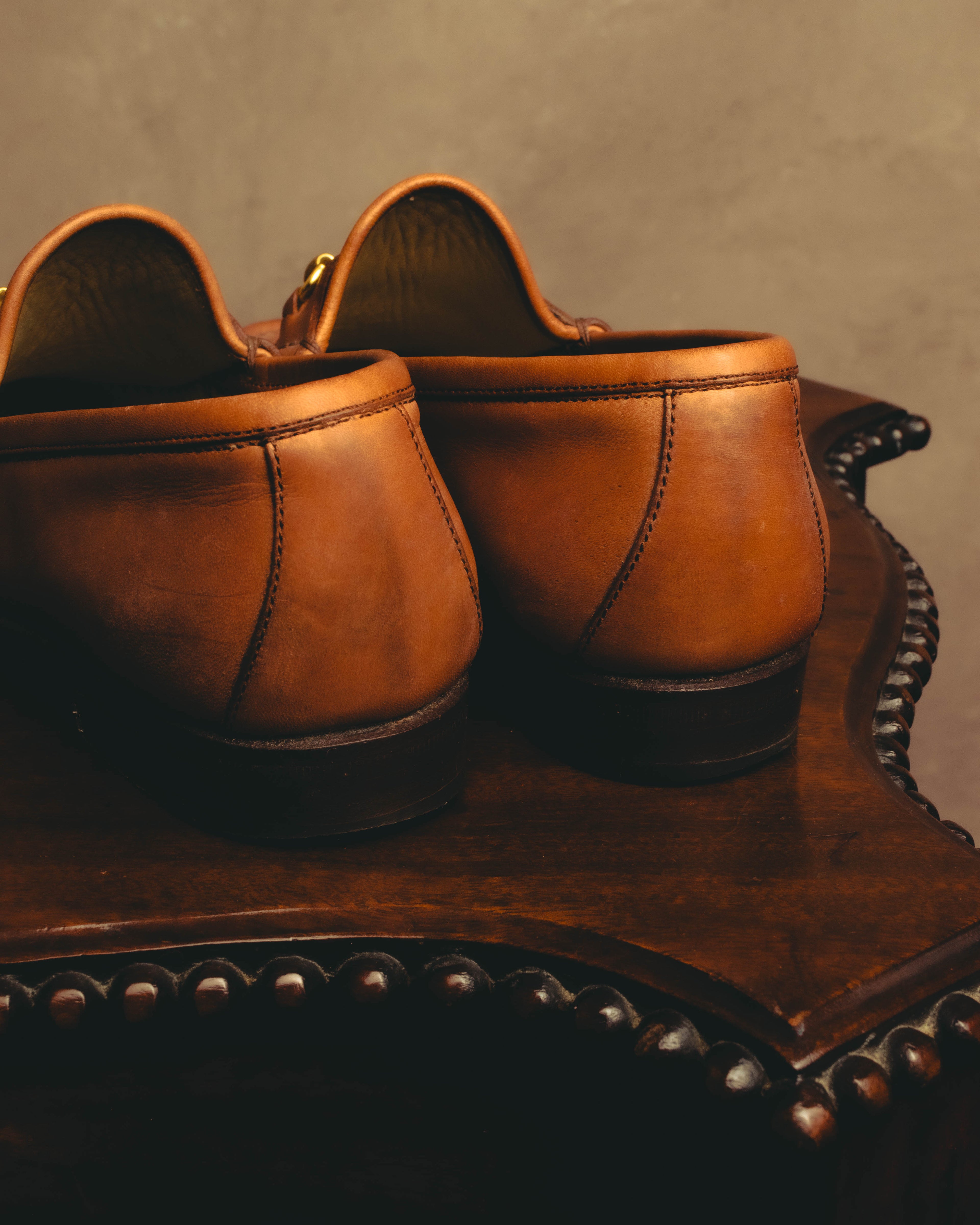 "GUCCI" 80's-90's Classic horsebit leather loafers