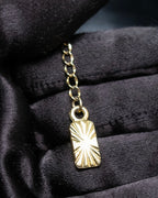 "Yves Saint Laurent" YSL logo plate gold necklace