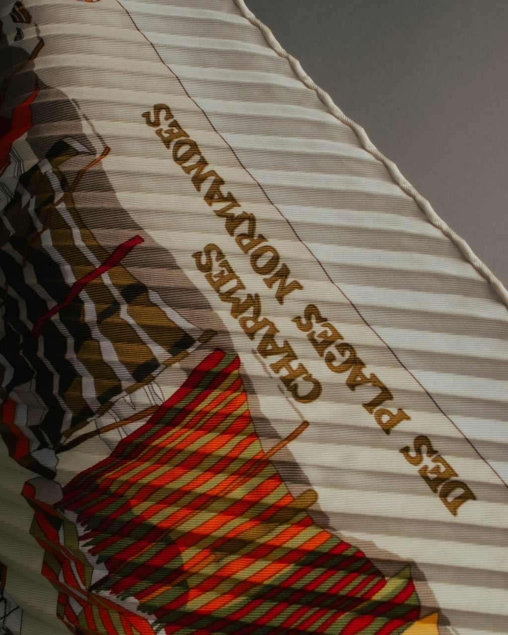 -SPECIAL- "Hermès" 90's-00's Accordion pleated scarf