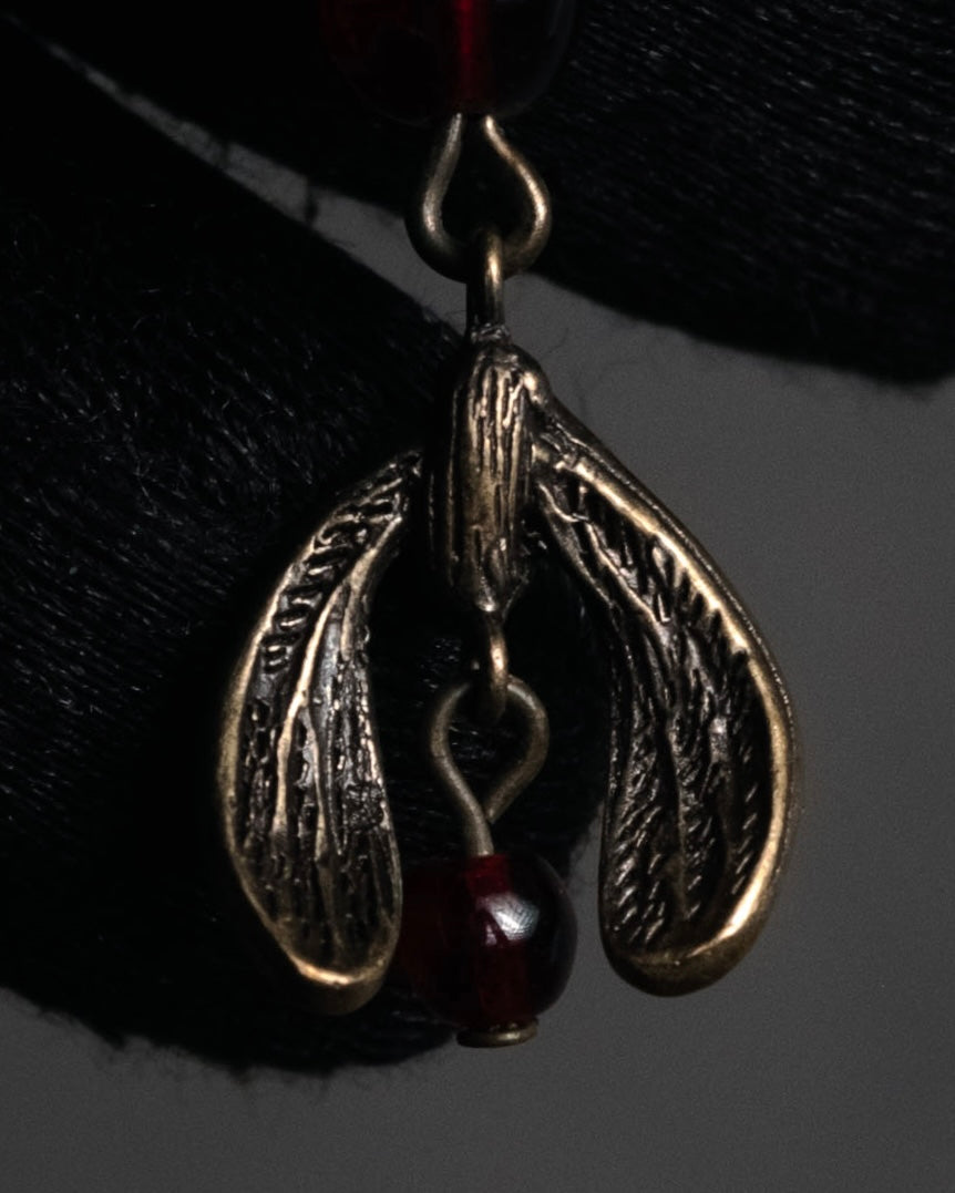 “Christian Dior” 90’s–00’s Botanical mistletoe motif necklace and earrings set