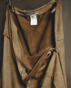 “DOLCE&GABBANA” 1999-2003 Distressed suede patchwork maxi skirt