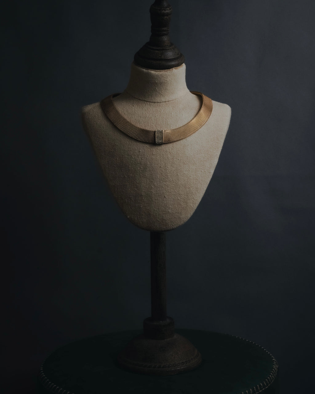 "Christian Dior" 80’s wide mesh pavé bar necklace