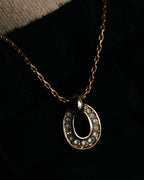 “Christian Dior” 80’s-90’s Lucky horseshoe pavé pendant necklace