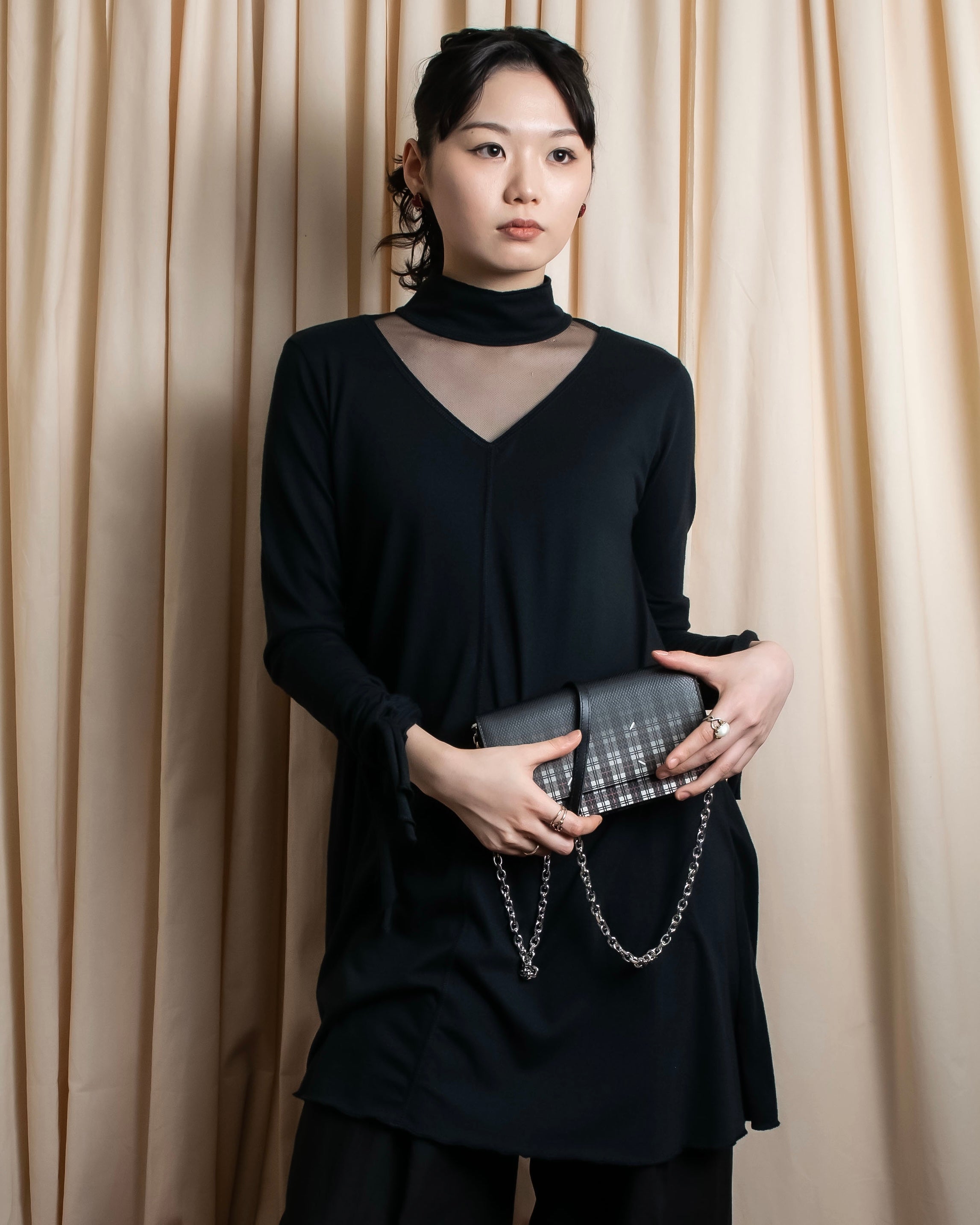 "JUNIOR GAULTIER" Sheer layered tie detail dress