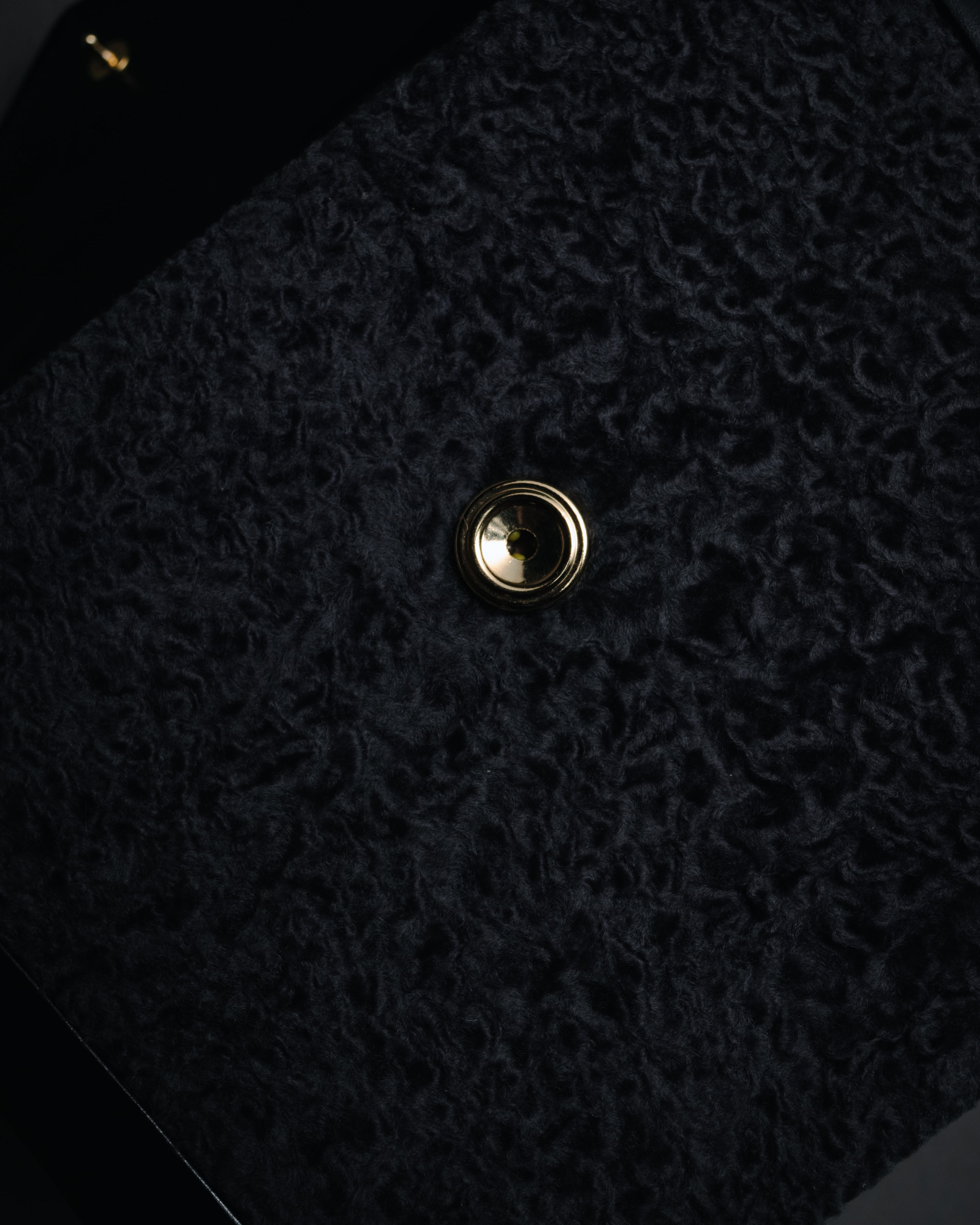 "Yves Saint Laurent" 80’s-90’s Astrakhan-flap envelope shoulder bag