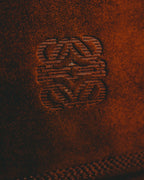 -SPECIAL- “LOEWE” 80’s-90’s embossed anagram suede shoulder bag