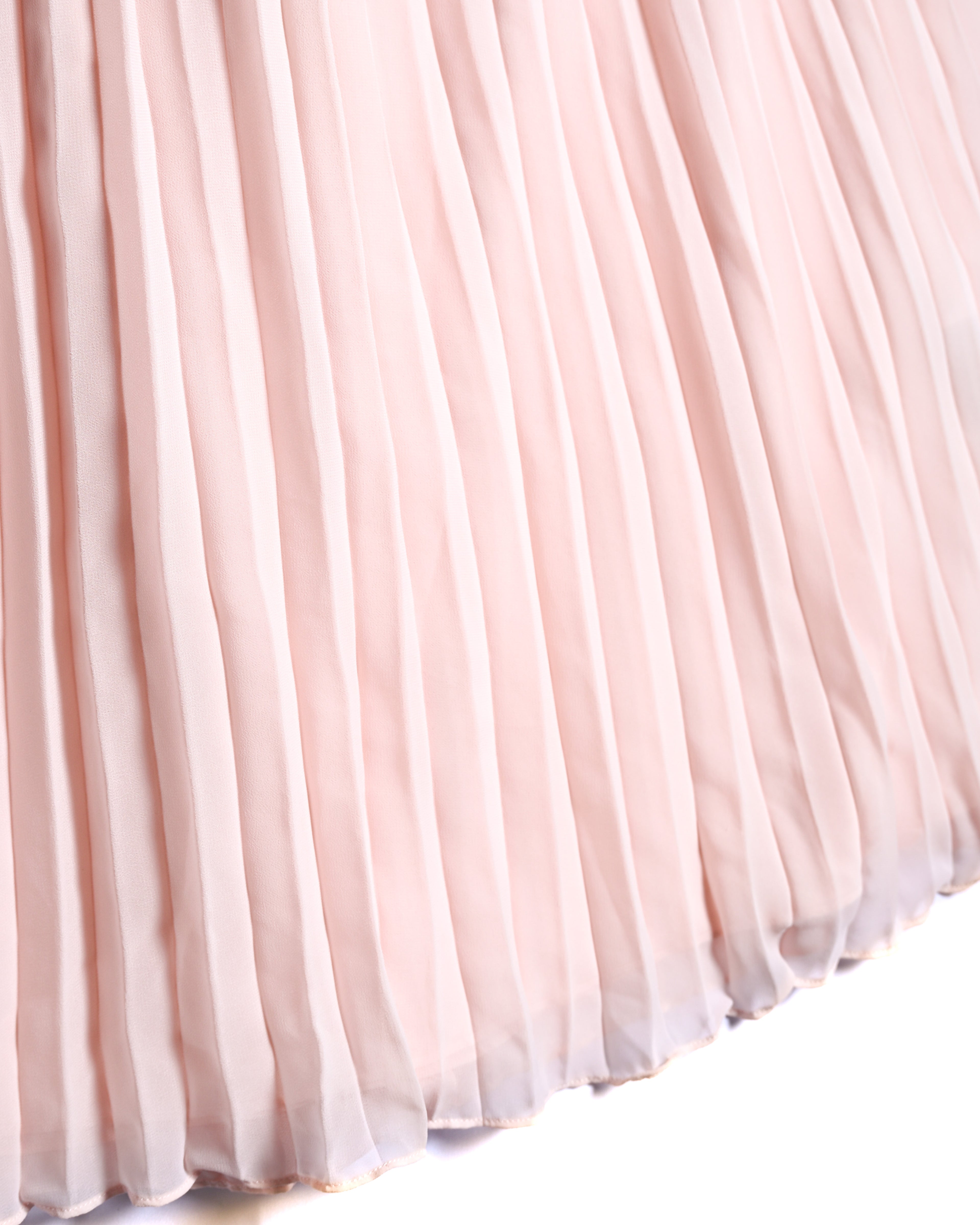 Self-Portrait/ Romantic Chiffon Pleated Skirt Pale Pink