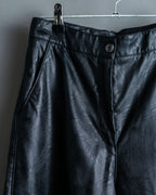 "MM6" Synthetic Leather Cut-Out Design Shorts