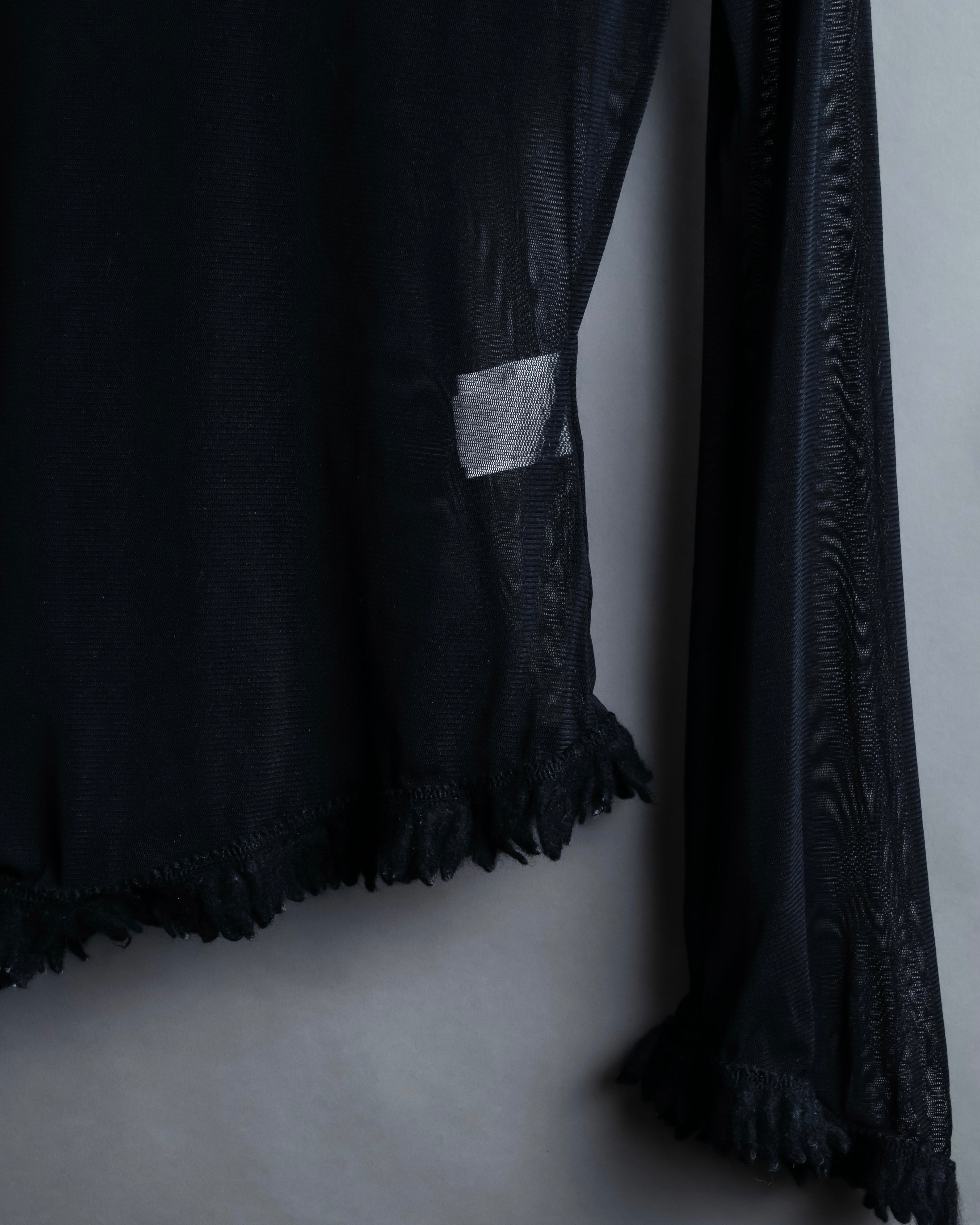 “Jean Paul Gautier” Fringe detailed  asymmetry shear top