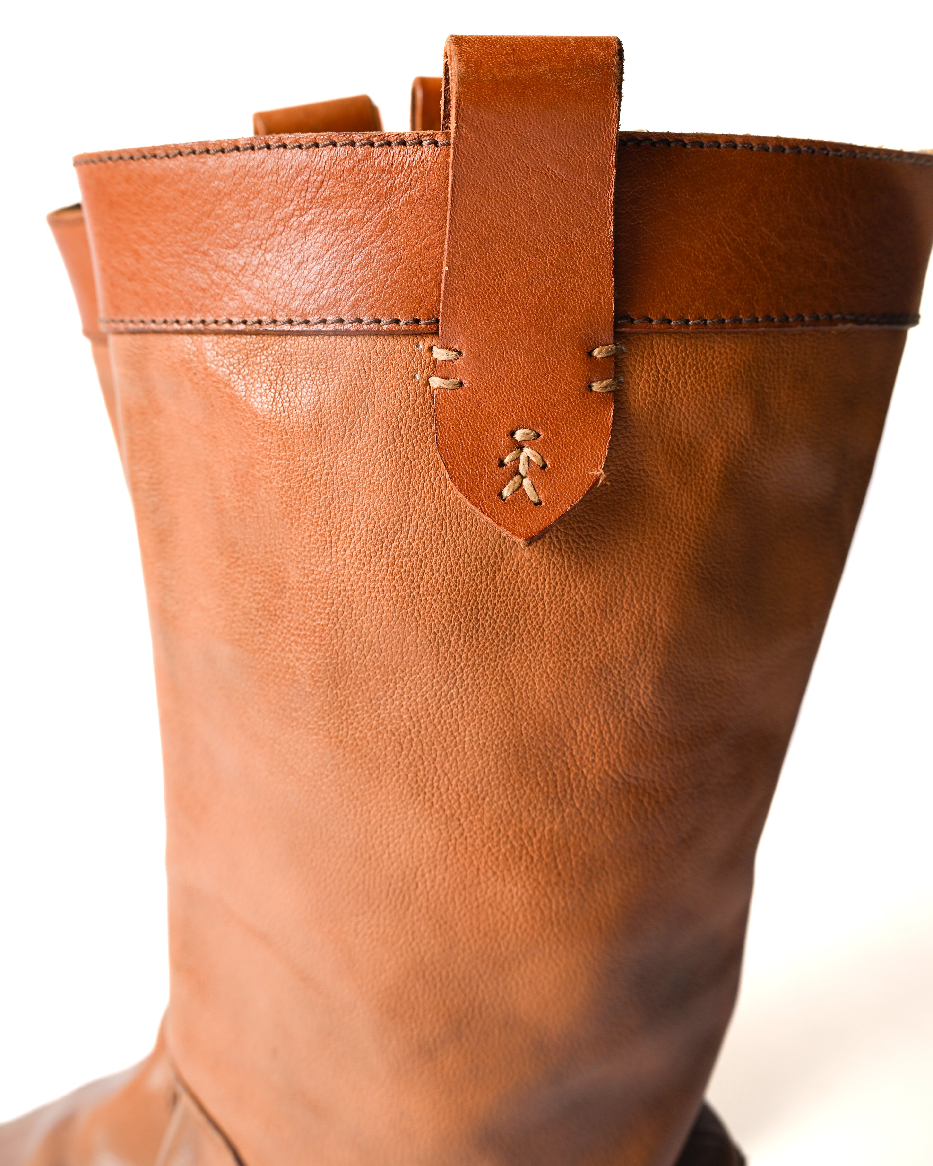 HENRY BEGUELIN/ Western Detailed Long Leather Boots