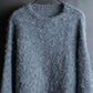 "Vintage drop shoulder shaggy knit pullover"