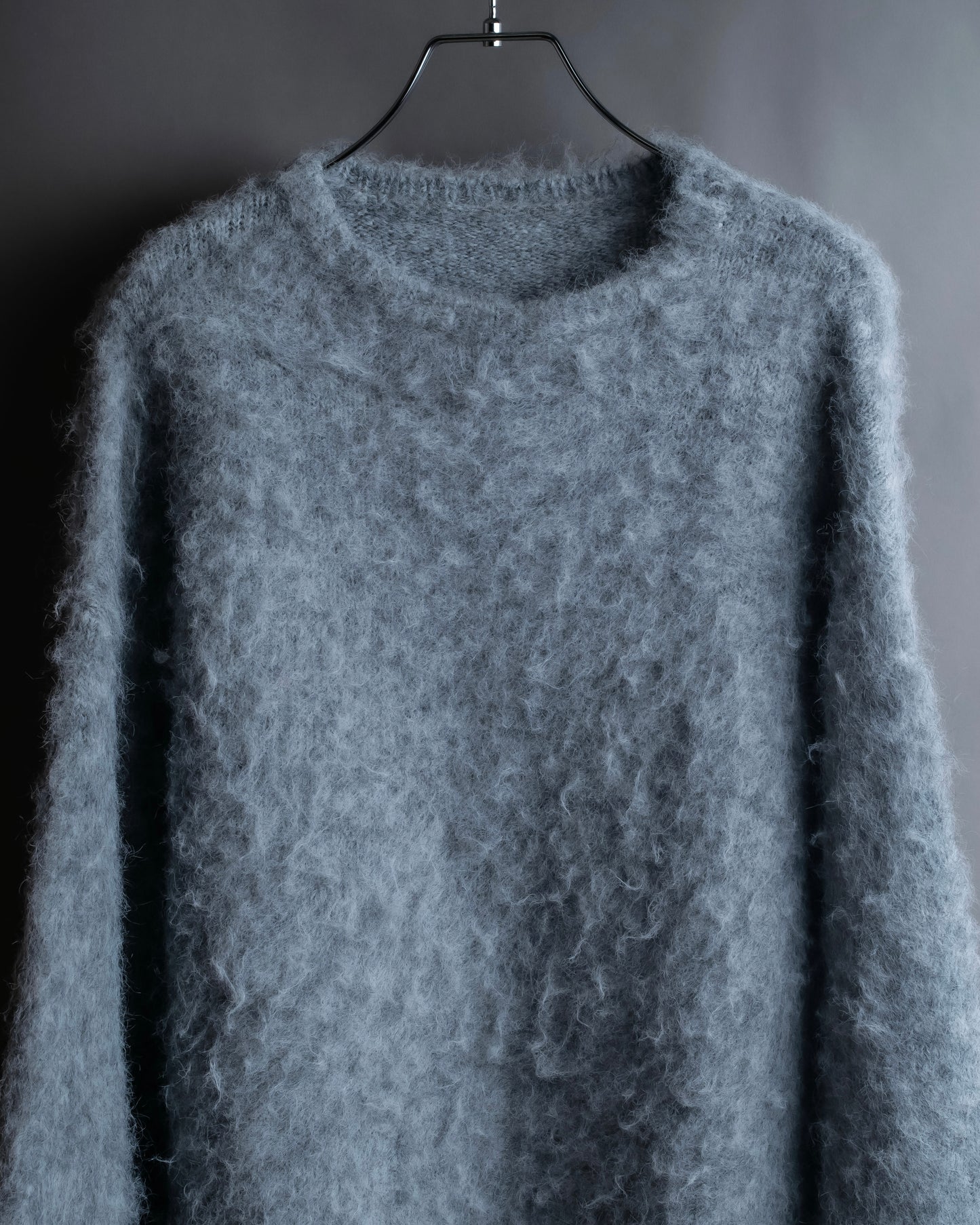 "Vintage drop shoulder shaggy knit pullover"