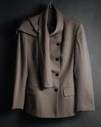 –SPECIAL– “Jean Paul GAULTIER FEMME” 90’s-00’s sculptural scarf collar tailored jacket