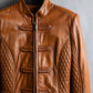 "EMPORIO ARMANI"  Quilted design brown color leather jacket