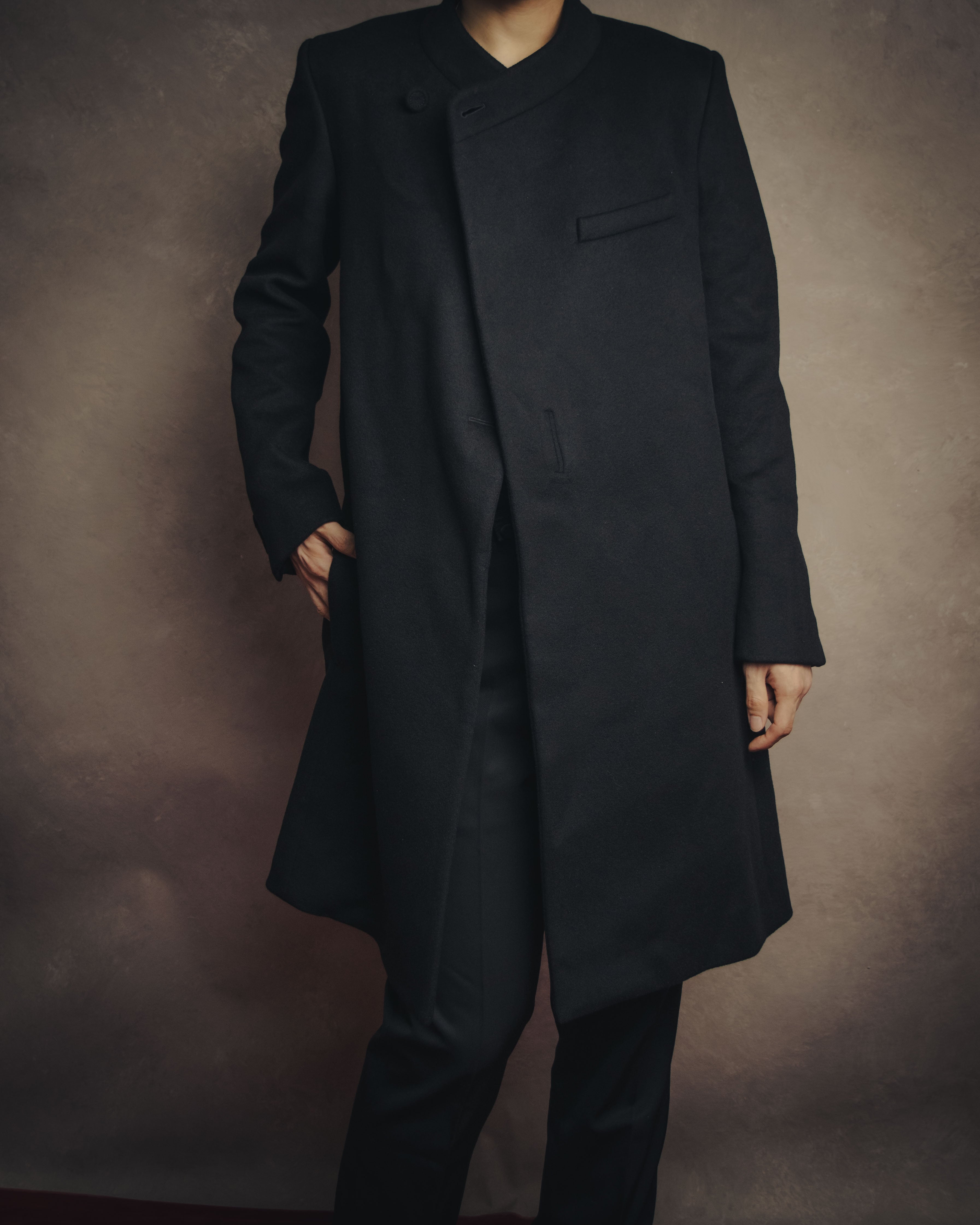 DIOR HOMME アシンメトリーコート DIOR HOMME (ディオールオム) - アシンメトリー スタンドカラーコート