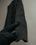 “GUCCI” 90’s-00’s Ribbed knit cardigan with gold buttons
