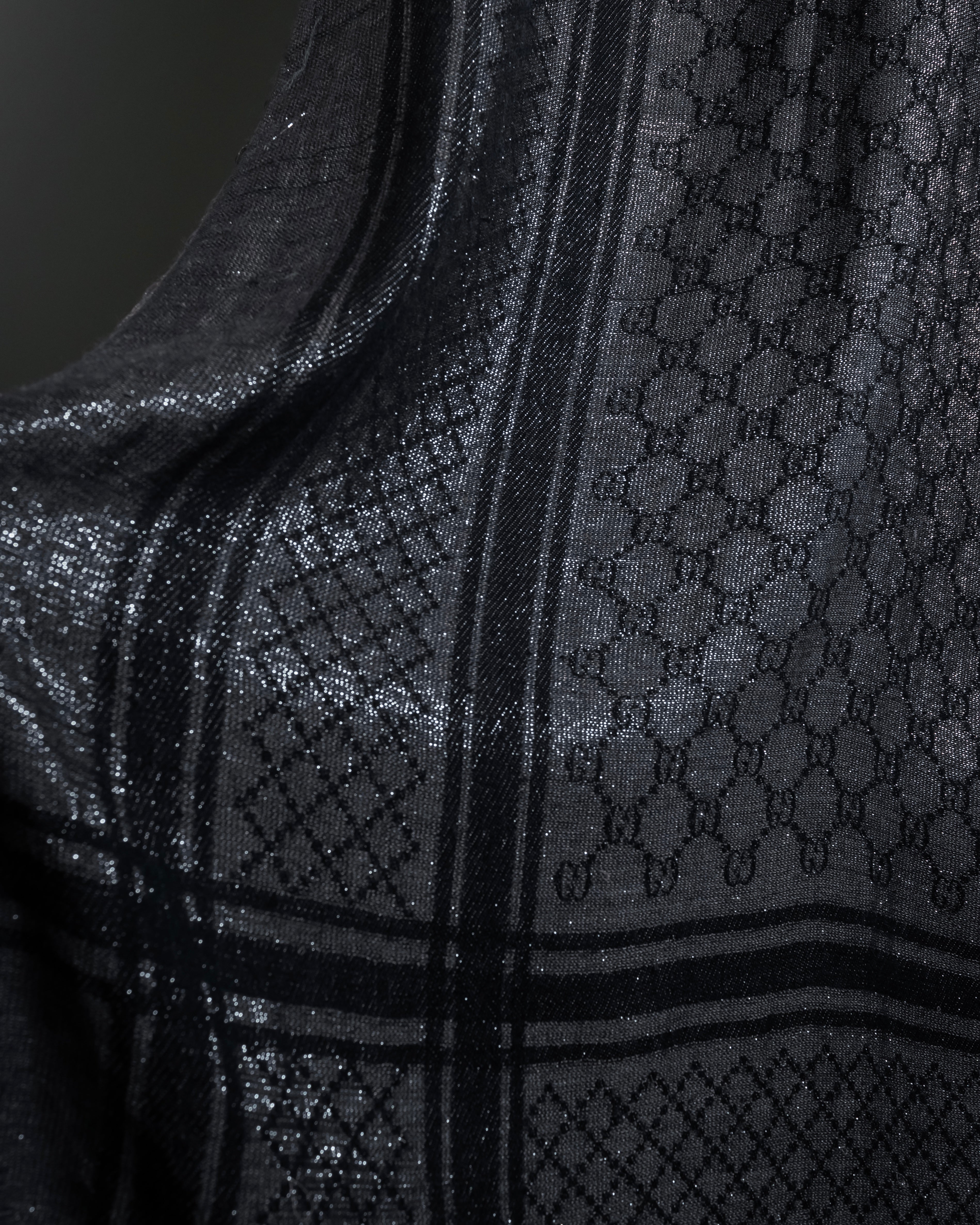 "GUCCI" GG pattern glitter blend woven large stole