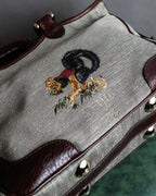 "FENDI" Animal embroidery design boa combination shoulder bag