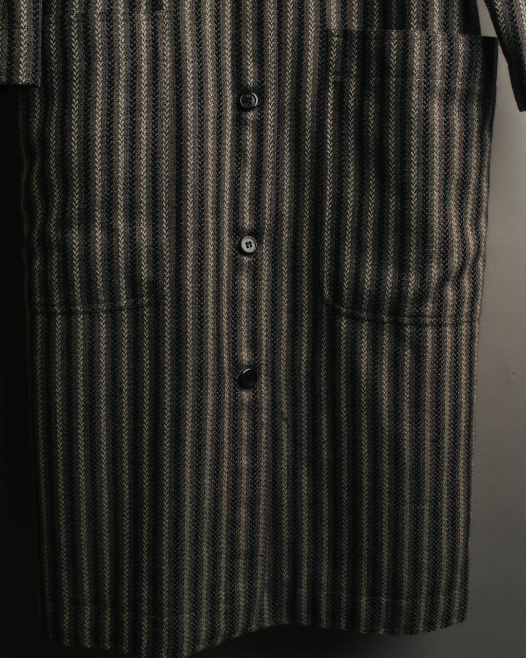 -SPECIAL- “GUCCI” 80’s-90’s Textured striped shawl collar long coat