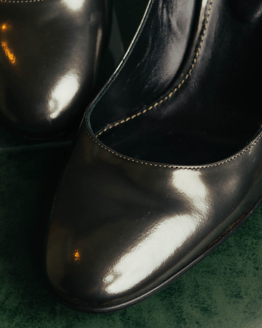 "Sergio Rossi" 00's-10's Glossy black leather high heel pumps