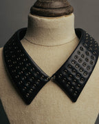 –SPECIAL– "Christian Dior" Late 2000s-2020s Eyelet leather choker necklace