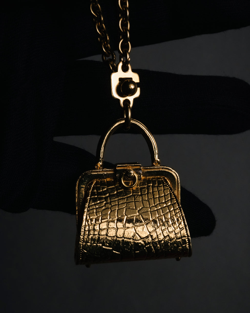 "Christian Dior" 80’s-90’s Miniature handbag motif gold charm