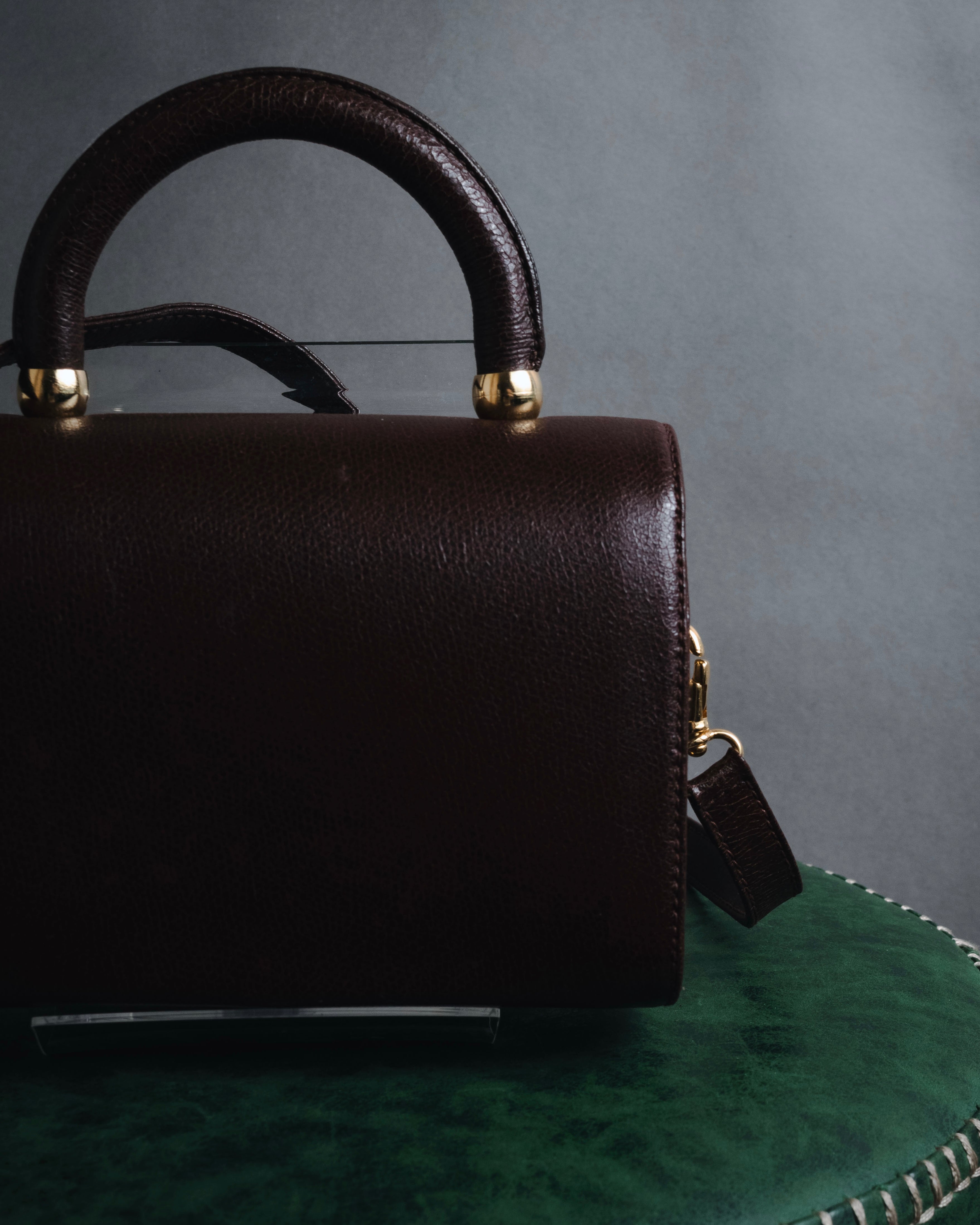 "Max Mara" Structured top handle leather shoulder bag