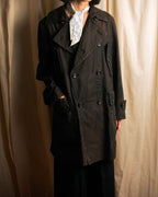 "BURBERRY" Subdued tone military detail mid-length trench coat