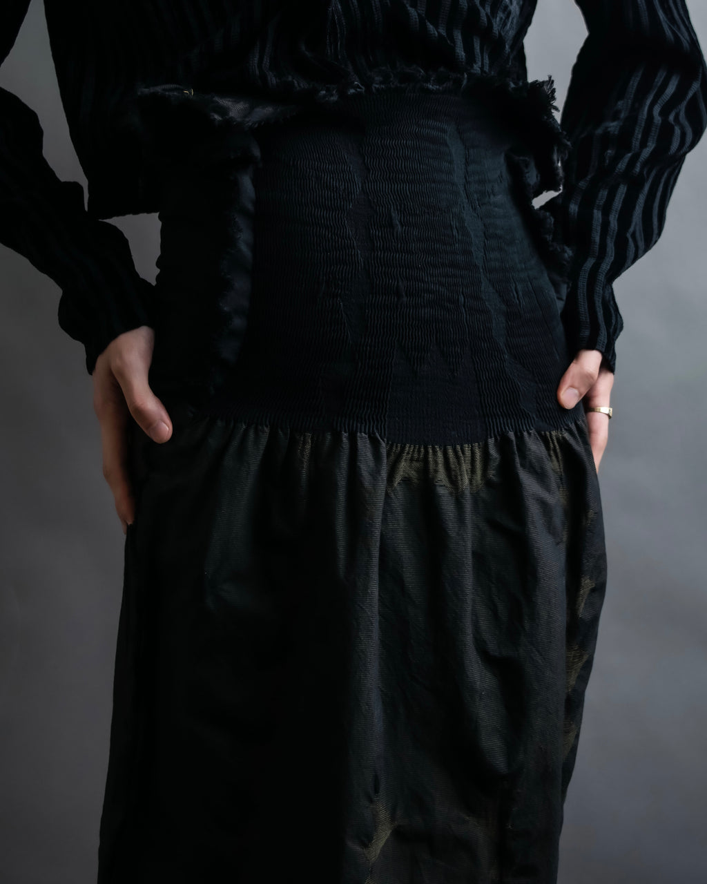 "A-POC" Wrap design high slit skirt