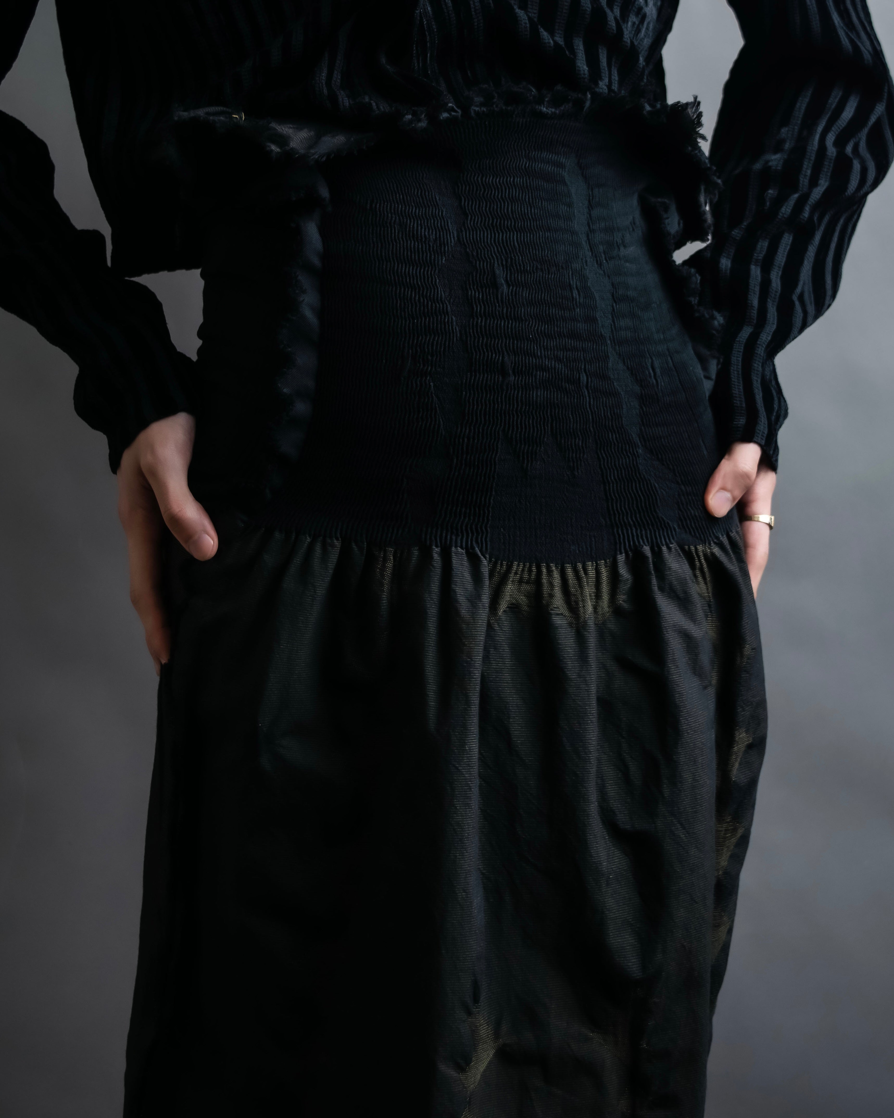 "A-POC" Wrap design high slit skirt