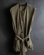 "Salvatore Ferragamo" Belted suede sleeveless dress