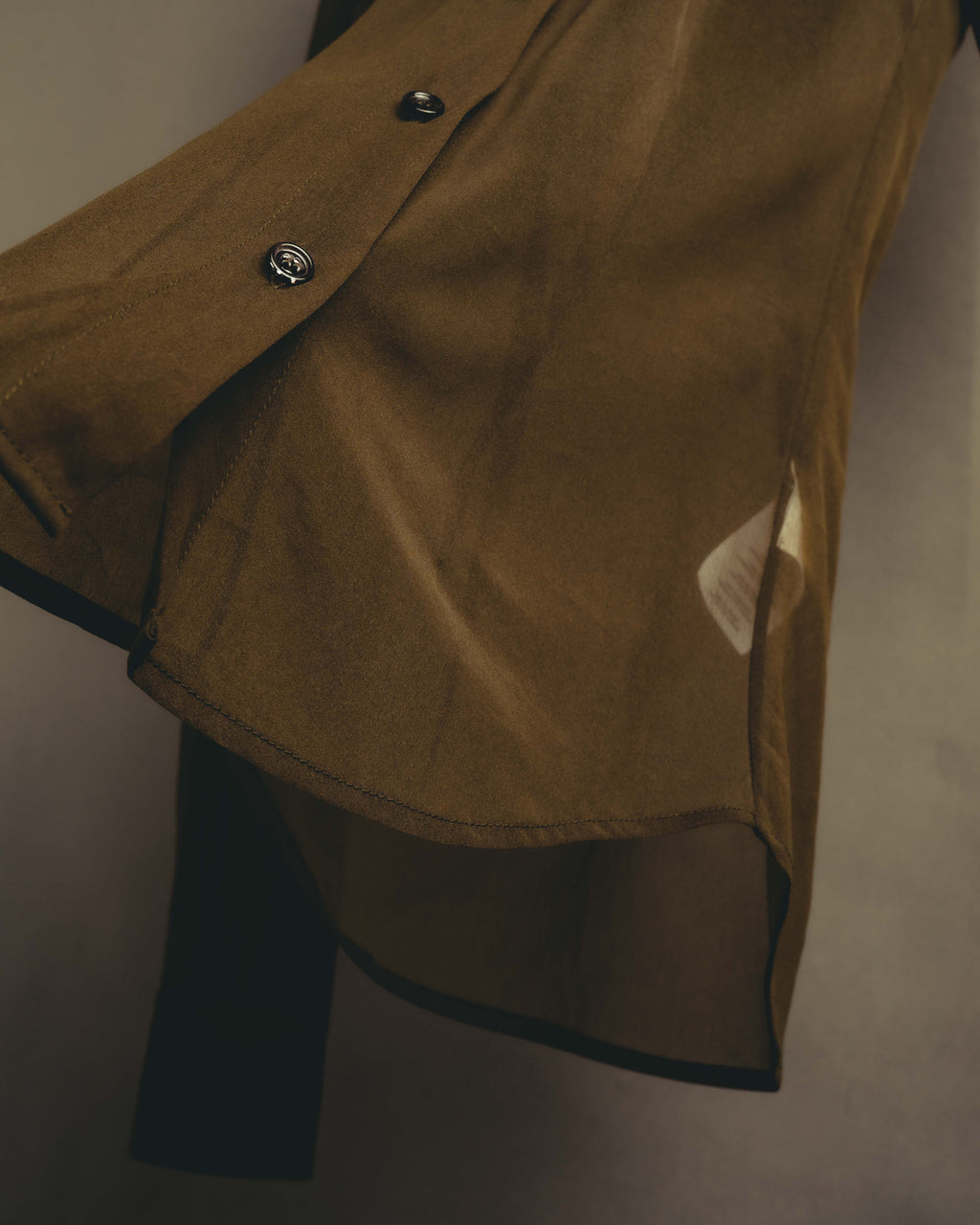-SPECIAL- “Dries Van Noten” 20’s Sheer brown tailored long sleeve shirt