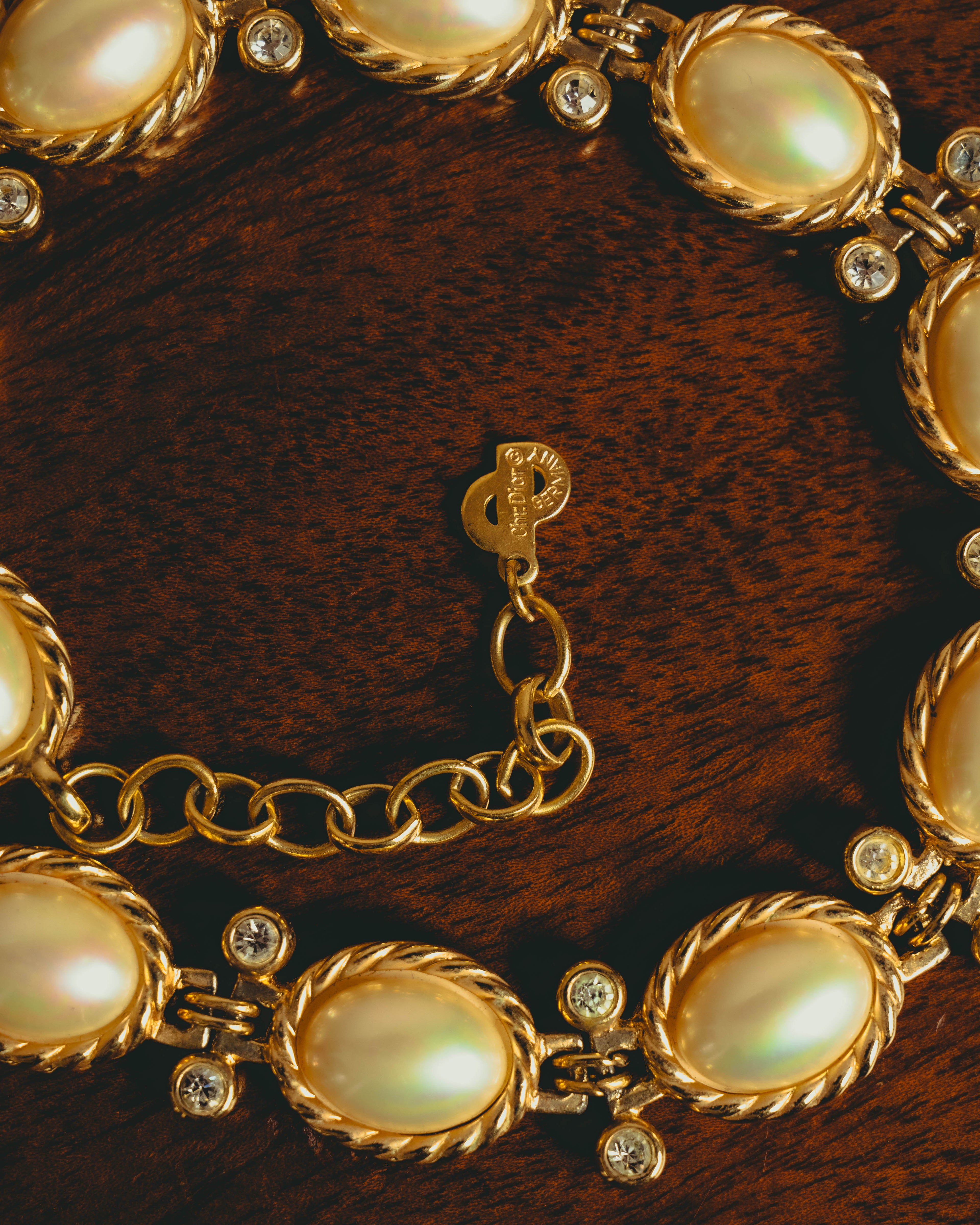 -SPECIAL- “Christian Dior” 70’s-80’s Faux pearl crystal statement necklace
