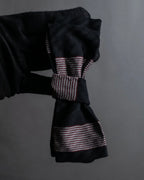 "DRIES VAN NOTTEN" Herringbone striped silk bow tie