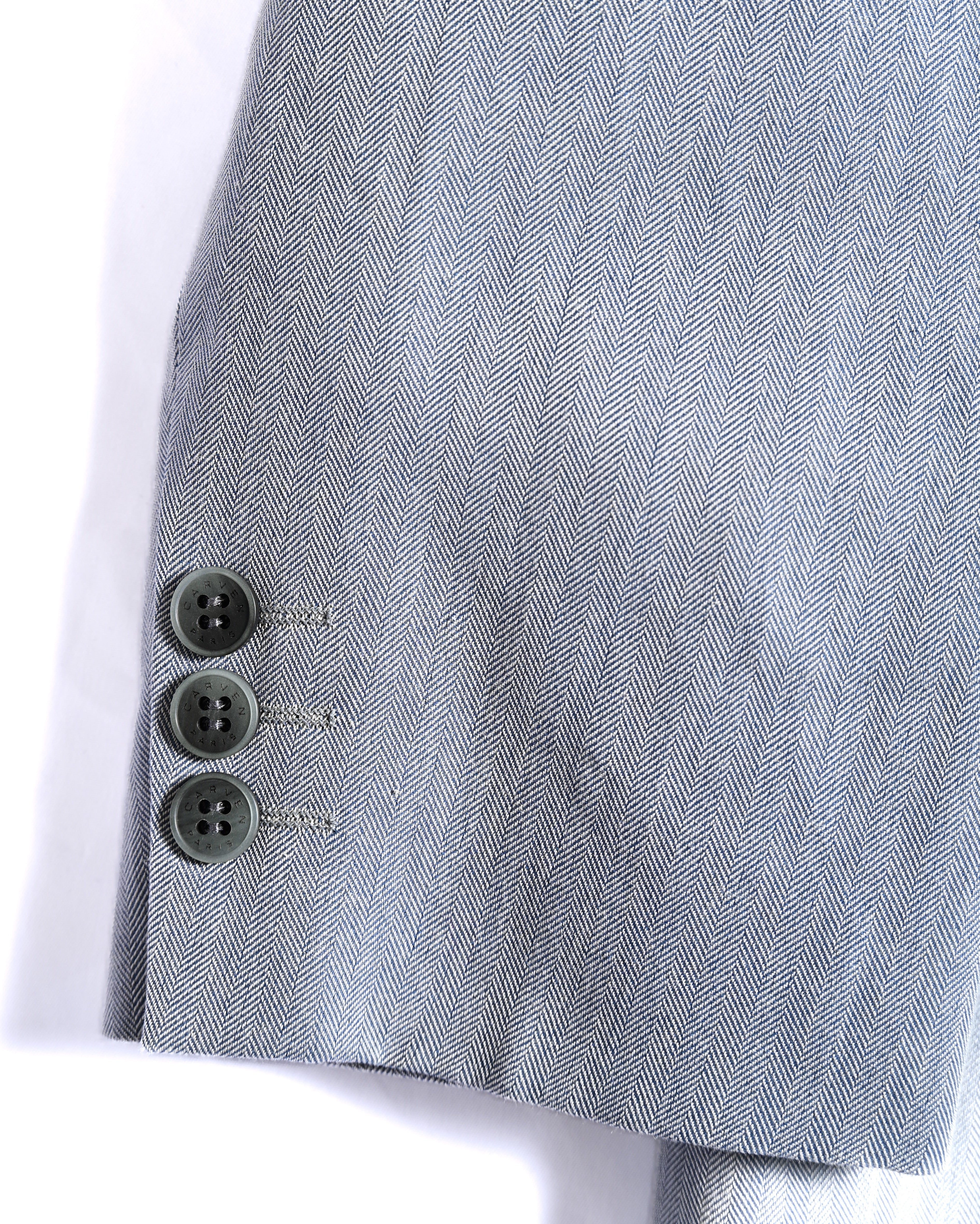 Carven/ Single Breasted 2B Herringbone Oversized Tailored Jacket Gray