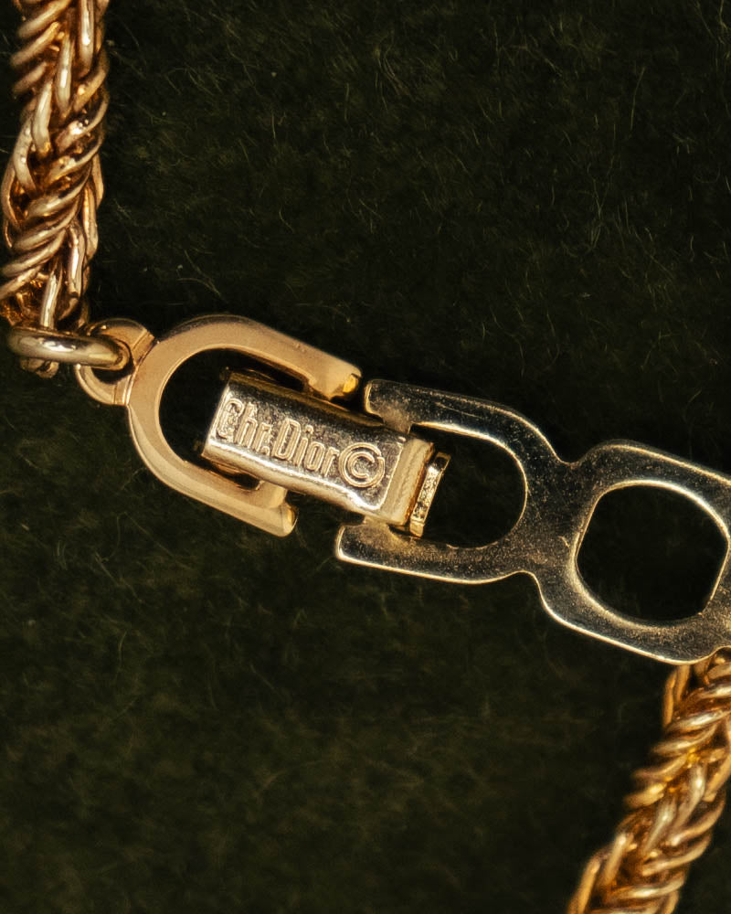 –SPECIAL– “Christian Dior” 80’s-90’s rope knot pearl drop necklace