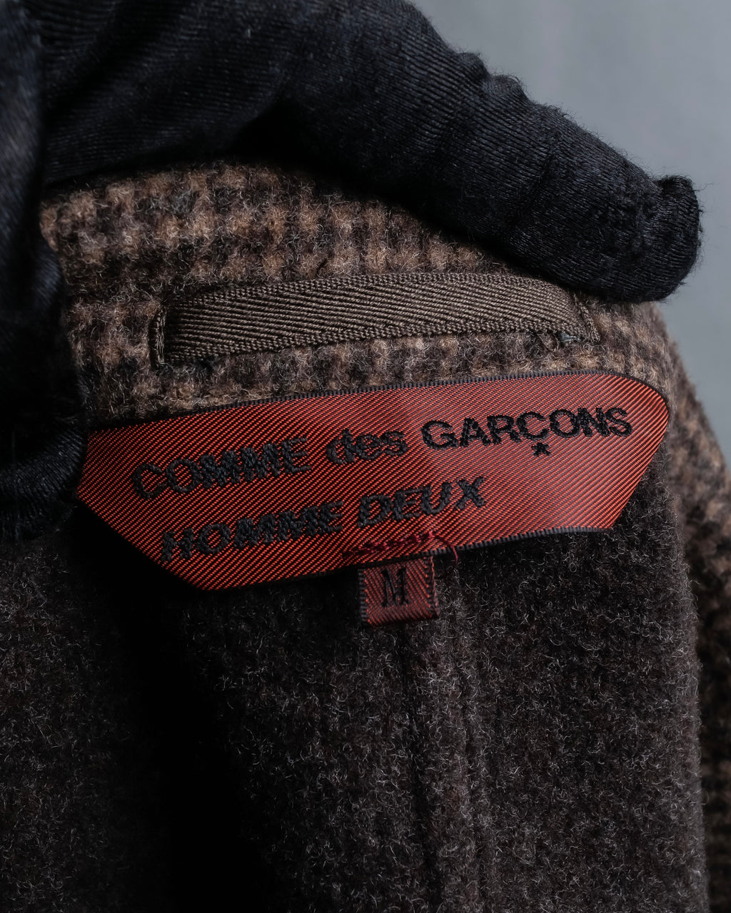 "COMME des GARCONS
HOMME DEUX" Brown checked pattern tailored jacket