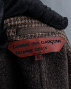 "COMME des GARCONS
HOMME DEUX" Brown checked pattern tailored jacket