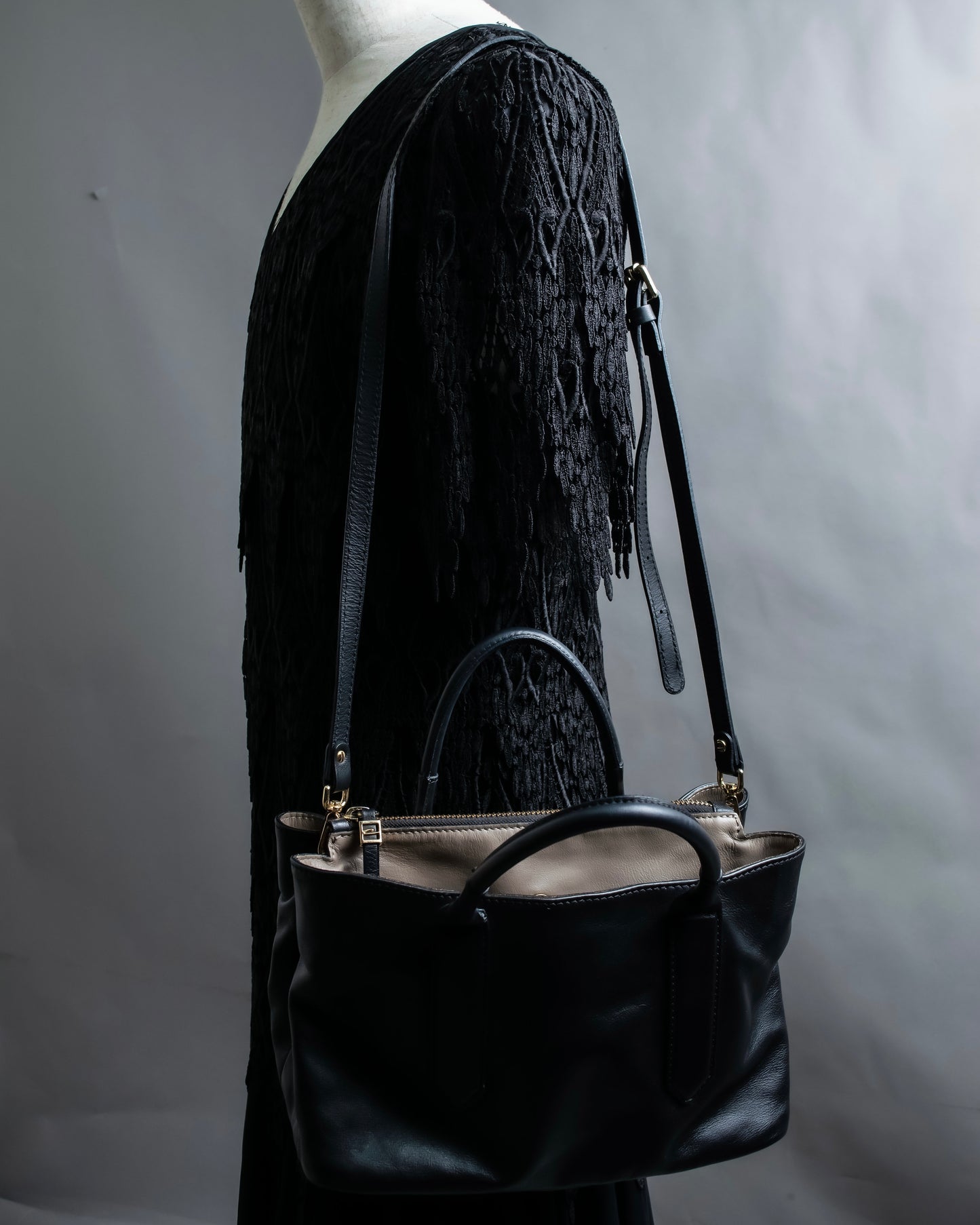 "GIANNI CHIARINI" High quality leather 2way shoulder bag