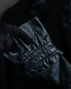 "RED VALENTINO" Gather design lamb leather jacket