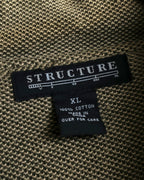 "Vintage herringbone long sleeve polo shirt"