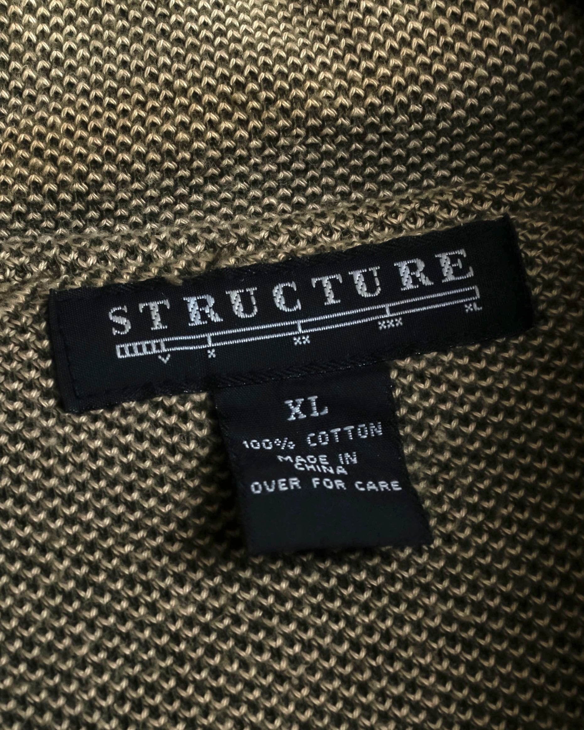 "Vintage herringbone long sleeve polo shirt"