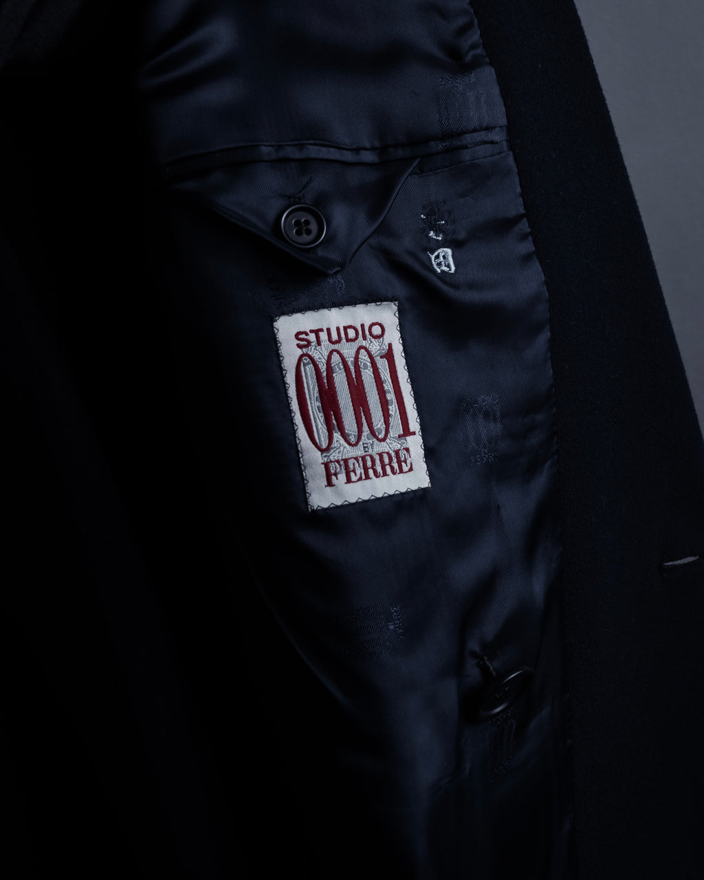 "STUDIO 0001 BY FERRE" Structured silhouette super long chester coat