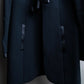 "Karl Lagerfeld" Front ribbon design separate fabric switching long tailored jacket