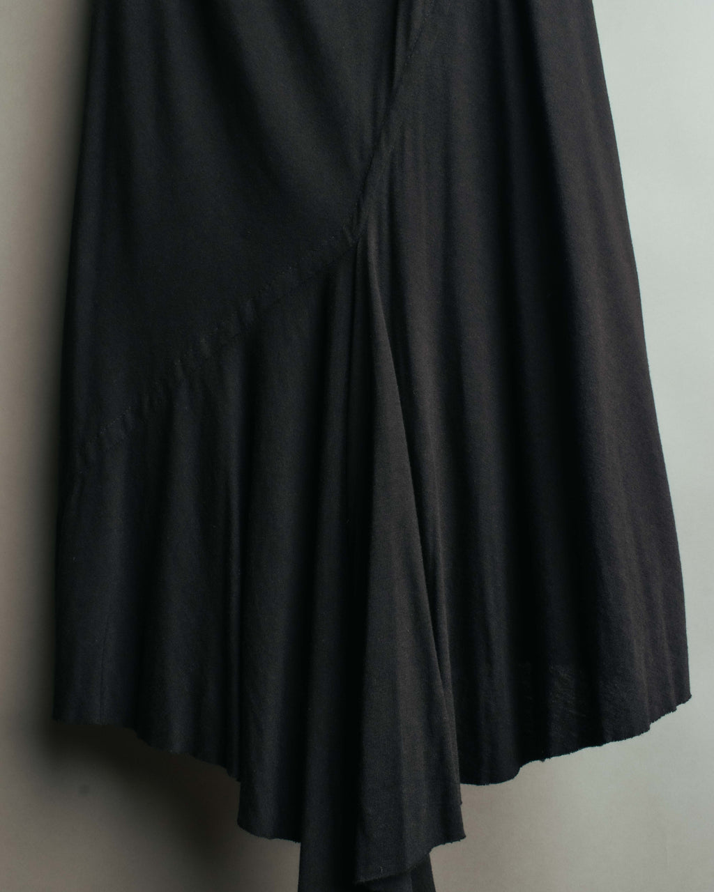 "Rick Owens Lilies" 10's-12's Vintage asymmetrical drape jersey midi skirt